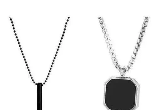 Ac Combo Men Black Bar Black Sqaure Chain (Temple Dance Jewellery) - Image 2