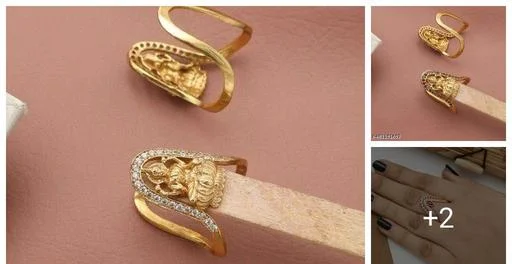 Premium Quality Forming Plated Ad Stone Rings (Temple Dance Jewellery)