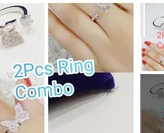 2pcs Soliatire Ring Combo (Temple Dance Jewellery)