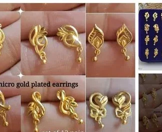 Gold Plated Stud Earrings (Temple Dance Jewellery)