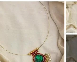 Invisible Necklace Kemp Green Dollar (Temple Dance Jewellery)