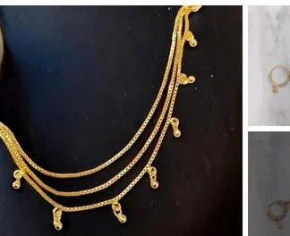 Gold Gleam White Nose Pin (Temple Dance Jewellery)