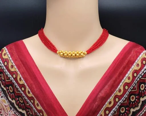 Gold Plated Tushi Choker Necklace Perfect Ganpati Festive Gift Her Lc Je... (Temple Dance Jewellery) - Image 2