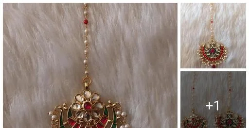 Multicolor Kundan Pearl Maangtikka (Temple Dance Jewellery)