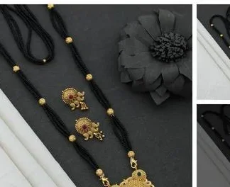 Mangalsutra Gold Mangalsutra Set Mangalsutra Earring (Temple Dance Jewellery)