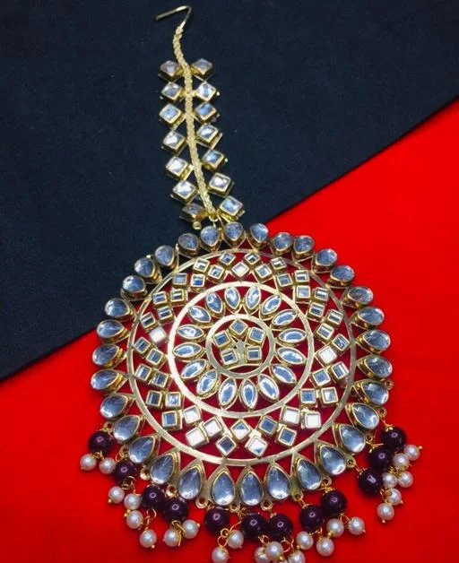 Elite Glittering Maangtika - Classical Dance Jewellery - Image 2