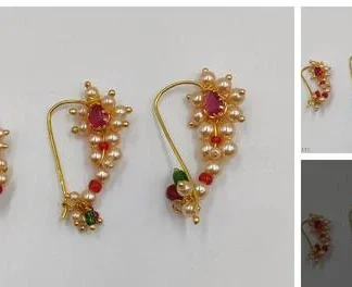 Maharashtrian Nath 3 Pcs Nosepins (Temple Dance Jewellery)