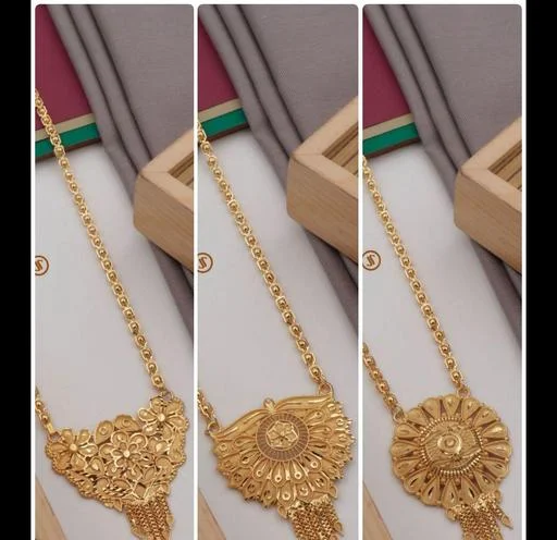 Bhumi09 Gold 1 2 Allure Necklace Chain Plated Necklace Chain (Temple Dance Jewellery) - Image 2