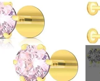Paridhi Gold Plated Ad Piercing Nose Pin Earring Stud Combo Woman (Temple Dance Jewellery)