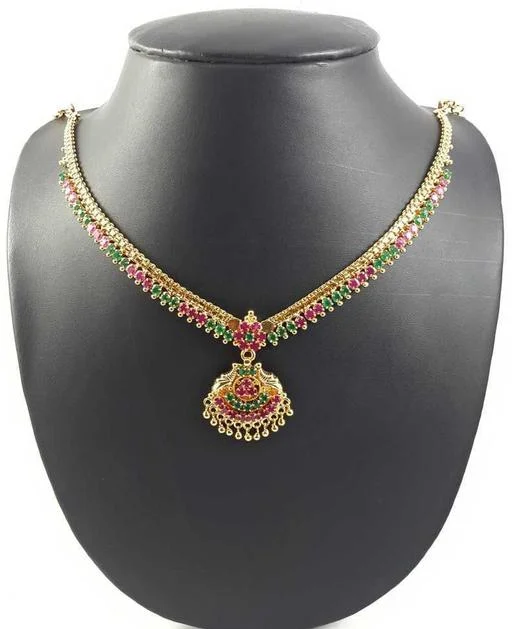 Gold Plated Traditional Fashion Jewellery Necklace (Temple Dance Jewellery) - Image 2