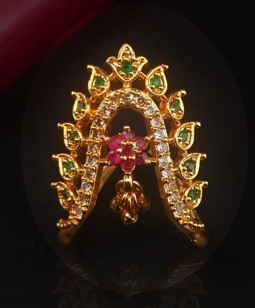 1 Gm Gram Gold Combo Trending Lakshmi Vanki Vangi Ring Pathnapu Ring Ung... (Temple Dance Jewellery) - Image 2
