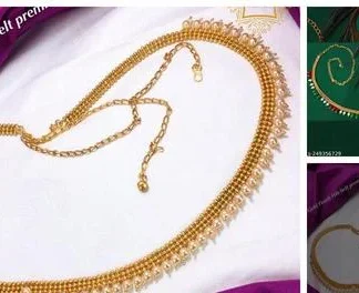 Lcjewelz Traditional Gold Waist Belt Kamarband Or Kamarpatta Belly Chain (Temple Dance Jewellery)