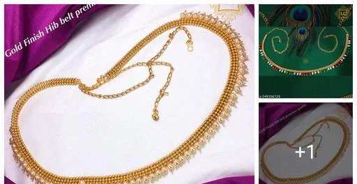 Lcjewelz Traditional Gold Waist Belt Kamarband Or Kamarpatta Belly Chain (Temple Dance Jewellery)