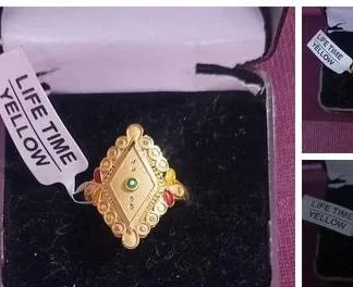 Stylish Ring 1 Gram Gold Plated (Temple Dance Jewellery)