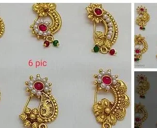 Gold Plated Nosepin Studs (Temple Dance Jewellery)