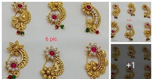 Gold Plated Nosepin Studs (Temple Dance Jewellery)