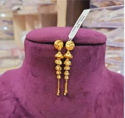 2 Gram Gold Pleted Forming Yearring Sui Dhaga Daly Use (Temple Dance Jewellery) - Image 2