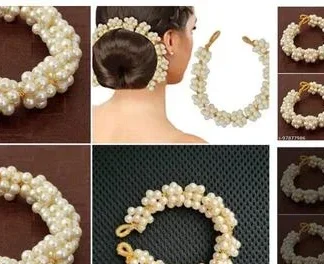 Pearl Gajra Hair Accessories Gajra (Temple Dance Jewellery)