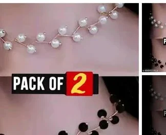 Combo Beautiful Stylish Zig Zag Mother Pearls Gold Plated Plated Alloy N... (Temple Dance Jewellery)