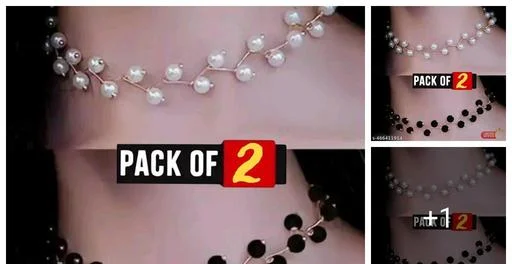 Combo Beautiful Stylish Zig Zag Mother Pearls Gold Plated Plated Alloy N... (Temple Dance Jewellery)