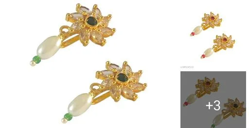 Beautiful Royal Rajputi Nosepin Nose Ring Nath Nathni Nathniya Beshar Tu... (Temple Dance Jewellery)