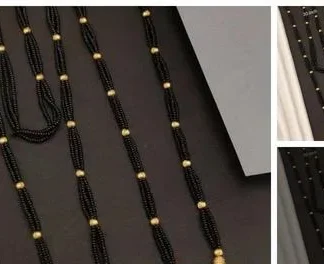 Daily Wear Black Beads Mangalsutra (Temple Dance Jewellery)