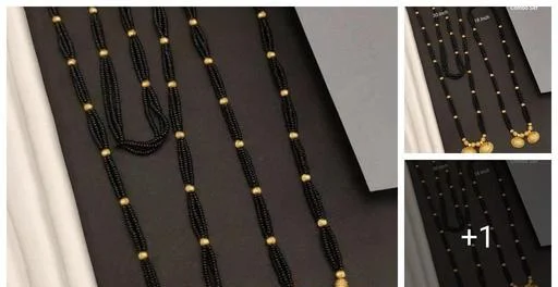 Daily Wear Black Beads Mangalsutra (Temple Dance Jewellery)