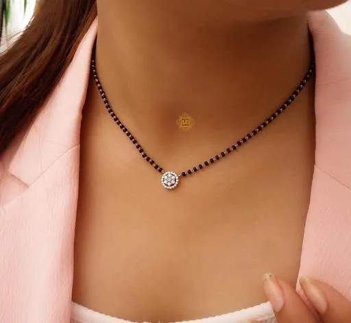 Exquisite Gold Plated American Diamond Mangalsutra (Temple Dance Jewellery) - Image 2