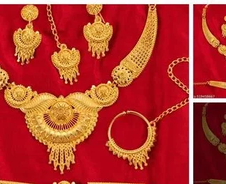 1 Gm Gold Jewellery Set (Temple Dance Jewellery)