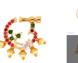Cz Studded Nose Pin (Temple Dance Jewellery)