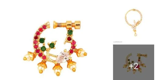 Cz Studded Nose Pin (Temple Dance Jewellery)