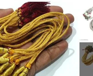 Adjustable Pearl Necklace Back Rope Dori Jewellery Making 6 Pcs Dori Nec... (Temple Dance Jewellery)