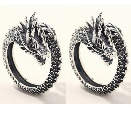 Dragon Faced Rings Men Rings Adjustable Rings Gifts Boys (Temple Dance Jewellery) - Image 2