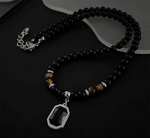 Men Pendant Pendant Men Lockets Men Boys Locket Lockets Him Black Moti M... (Temple Dance Jewellery) - Image 2