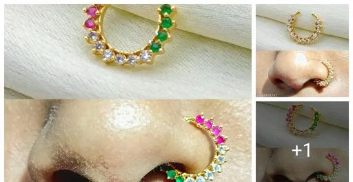 Simple Glittering Nosepins (Temple Dance Jewellery)