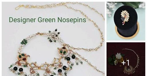 Marathi Nathmaharastrian Style Pressed Nosepin N Size American Diamond S... (Temple Dance Jewellery)