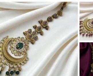 Rendy Gold Polish Maangtikka Red Colour Trendy Micro Polish Plated Red M... (Temple Dance Jewellery)