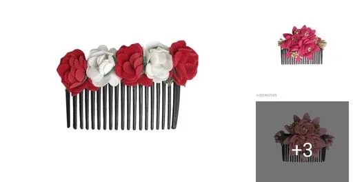 Arooman Artificial Flower Juda Comb Side Comb Womengirls Hair Accessorie... (Temple Dance Jewellery)
