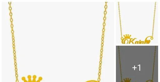 Customized Personalised Single Name Necklace Crownheartstar Pendant Keyc... (Temple Dance Jewellery)