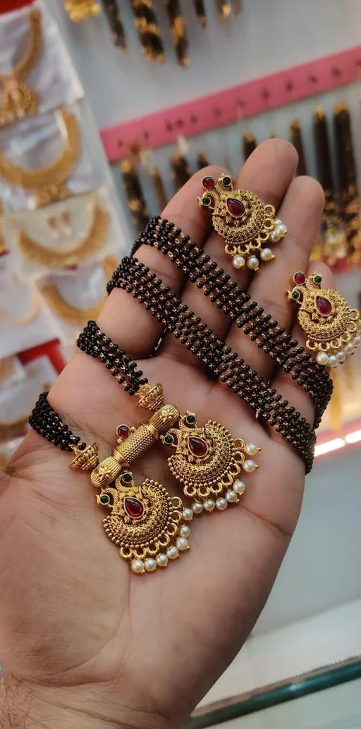 Designer Matte Pendal Mangalsutra (Temple Dance Jewellery) - Image 2