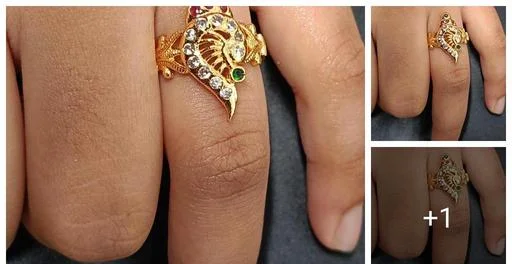 Vanki Ring Traditional Vankivangi Trendy Adjustable Micro Plated Ring Ad... (Temple Dance Jewellery)
