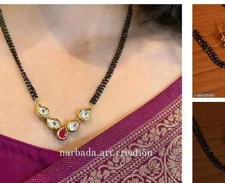 Latest Kundan Mangalsutra Design Minimal Jewellery Summer Jewellery (Temple Dance Jewellery)
