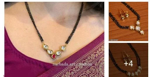 Latest Kundan Mangalsutra Design Minimal Jewellery Summer Jewellery (Temple Dance Jewellery)