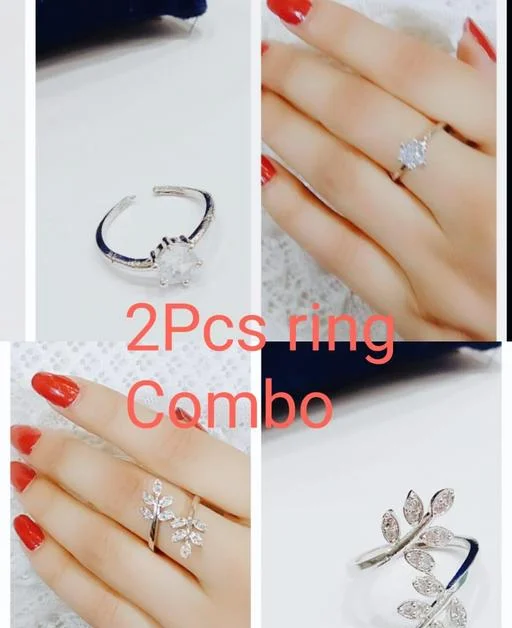 2pcss Soliatire Ring Combo (Temple Dance Jewellery) - Image 2