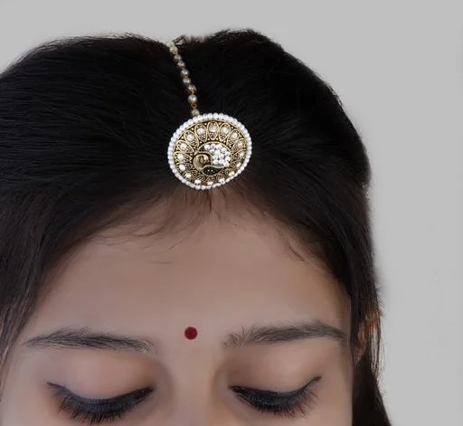 Twinkling Fancy Maangtika (Temple Dance Jewellery) - Image 2