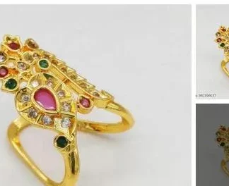 Cz Stones Mango Design Vanki Ring One Gram Gold Coated Dailywear (Temple Dance Jewellery)