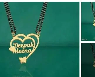 Customized Personalised Couple Name Mangalsutra Crownheartstar Pendant K... (Temple Dance Jewellery)