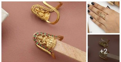 Premium Quality Forming Plated Ad Stone Rings (Temple Dance Jewellery)