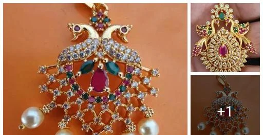 Shimmering Bejeweled Pendants Lockets (Temple Dance Jewellery)