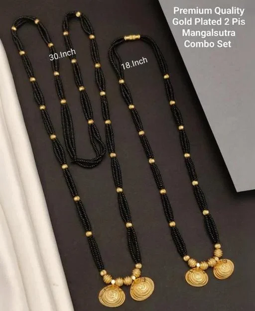 Daily Wear Black Beads Mangalsutra (Temple Dance Jewellery) - Image 2